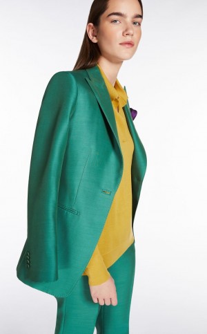 Blazers Max Mara Lã And Silk Double-fabric Verdes | MMR594029