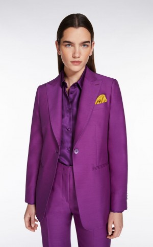 Blazers Max Mara Lã And Silk Double-fabric Roxo | MMR594030