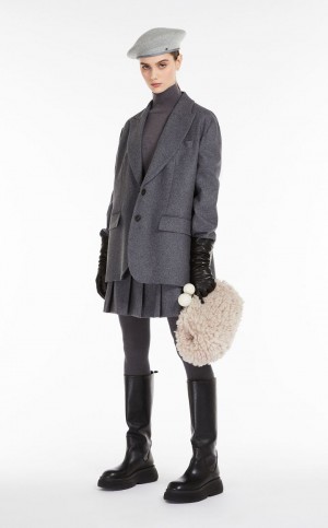 Blazers Max Mara Lã Flannel Cinzentas | MMR594055