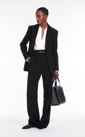 Blusa Max Mara Com Nervuras Crepe De Chine Branco | MMR593619