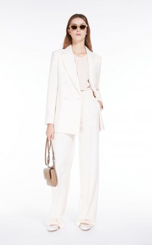 Blusa Max Mara Georgette With Largos Sleeves Luz Rosa | MMR593599