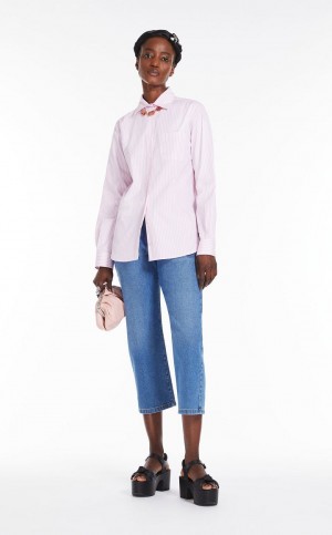 Blusa Max Mara Shirt In Algodão Poplin Rosa | MMR593565