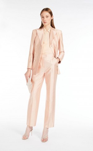 Blusa Max Mara Silk Georgette Luz Rosa | MMR593578