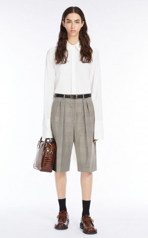 Blusa Max Mara Silk-blend Branco | MMR593559