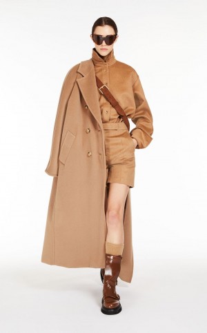 Calças Max Mara Camel Colour Shorts Marrom | MMR593737