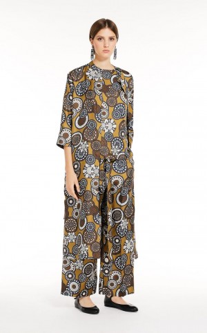 Calças Max Mara Fluid Printed Silk Manga | MMR593817