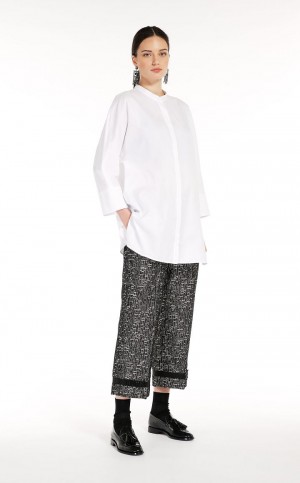 Calças Max Mara Jacquard Algodão Pretas | MMR593757