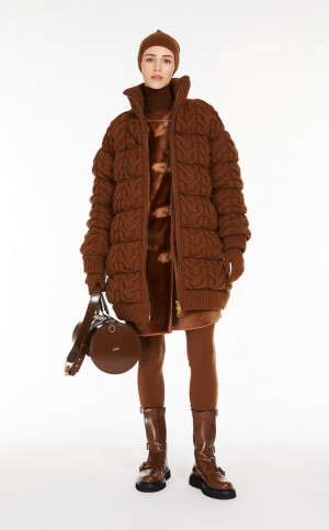 Calças Max Mara Lã And Cashmere Leggings Marrom | MMR593740