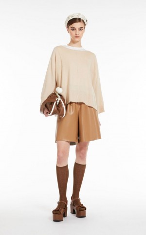 Calças Max Mara Loose-fit Shorts With Drawstring Marrom | MMR593755