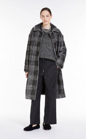 Calças Max Mara Patterned Lã Joggers Pretas | MMR593820