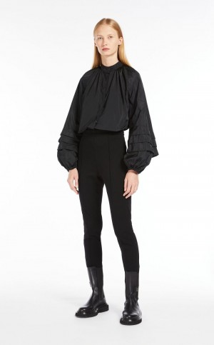 Calças Max Mara Stretch Jersey Leggings Pretas | MMR593800