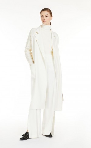 Casacos Max Mara Cashmere And Lã Robe Branco | MMR593887