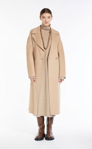 Casacos Max Mara Lã Belted Laranja | MMR593857