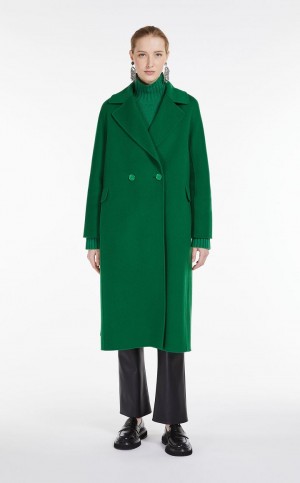Casacos Max Mara Lã Belted Verdes | MMR593868