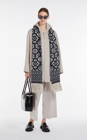 Casacos Max Mara Lã Hoodie Luz Cinzentas | MMR593878