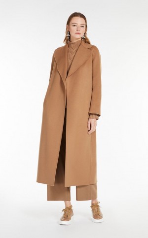 Casacos Max Mara Lã Robe-style Marrom | MMR593902