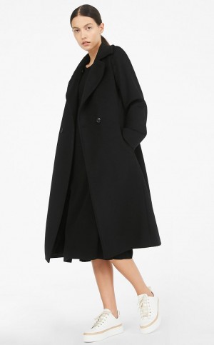Casacos Max Mara Lã Robe-style Pretas | MMR593910