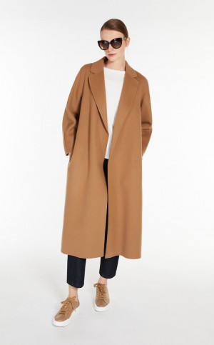Casacos Max Mara Long Lã Marrom | MMR593929