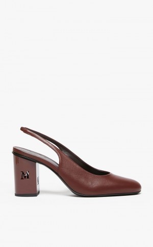 Décolleté Max Mara Nappa Couro Slingbacks Fucsia | MMR594197
