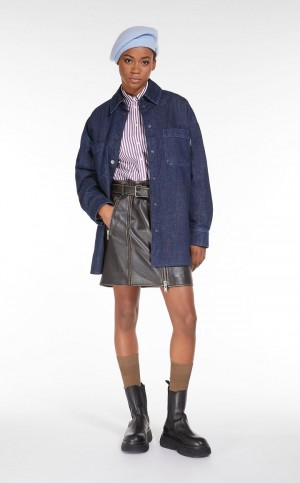 Jaquetas Max Mara Acolchoado Denim Azul Marinho | MMR594037