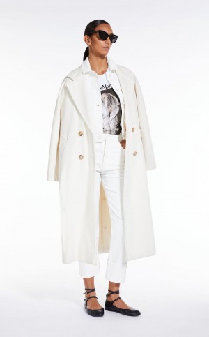 Jaquetas Max Mara Bull Algodão Cropped Branco | MMR594085