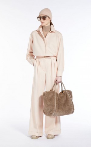 Jaquetas Max Mara Lã Shirt Rosa | MMR594054