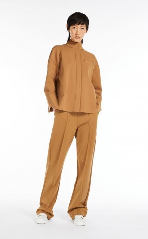 Jaquetas Max Mara Milano Jersey Marrom | MMR594045