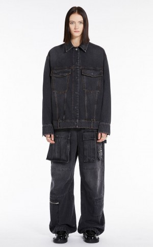 Jaquetas Max Mara Oversized Denim Pretas | MMR594036