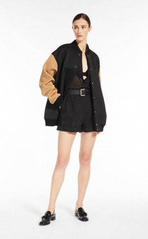 Jaquetas Max Mara Technical Jersey Bomber Pretas | MMR594089