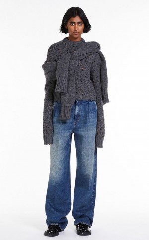 Jeans Max Mara Largos-fit Azuis | MMR593809