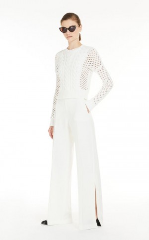 Knitwear Max Mara Cable Algodão Branco | MMR593431
