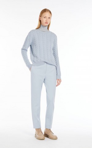 Knitwear Max Mara Cable Cashmere Luz Azuis | MMR593419