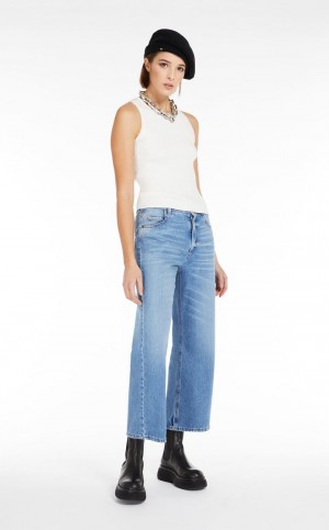 Knitwear Max Mara Com Nervuras Top In Stretch Branco | MMR593449