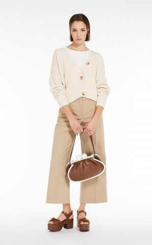 Knitwear Max Mara Oversized Algodão Cardigan Branco | MMR593462