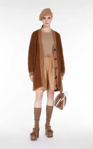Knitwear Max Mara Oversized Cardigan In Alpaca And Lã Cafes | MMR593434