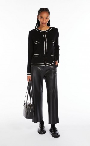 Knitwear Max Mara Pocket-detail Lã And Cashmere Cardigan Pretas | MMR593442