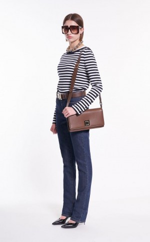 MM Bag Max Mara Couro Clutch Cafes | MMR594123