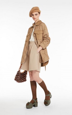 Padded Max Mara Acolchoado Jacket In Technical Fabric And Lã Marrom | MMR594007