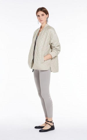 Padded Max Mara Agua-repellent Lona Bomber Jacket Luz | MMR593998