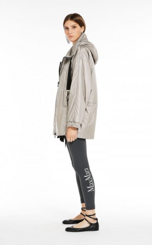 Padded Max Mara Agua-repellent Lona Jacket Luz Cinzentas | MMR593973