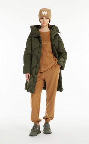 Padded Max Mara Agua-repellent Taffeta Down Jacket Azul Claro | MMR593991