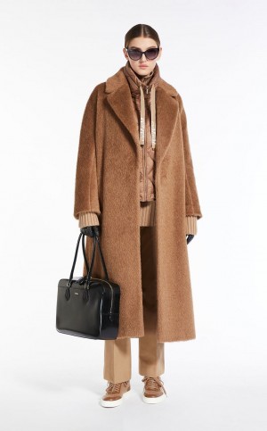 Padded Max Mara Curta Gilet In Agua-resistant Lona Marrom | MMR593969