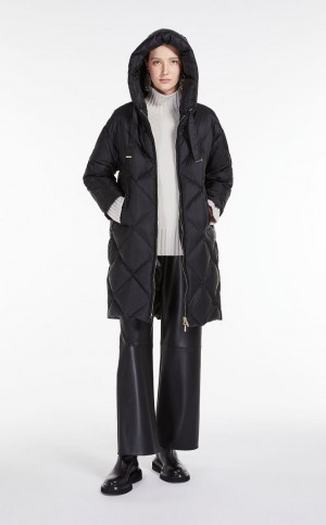 Padded Max Mara Parka In Acolchoado Agua-resistant Lona Pretas | MMR593999