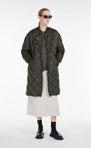 Padded Max Mara Reversible Agua-repellent Lona Bomber Jacket Azul Claro | MMR594013