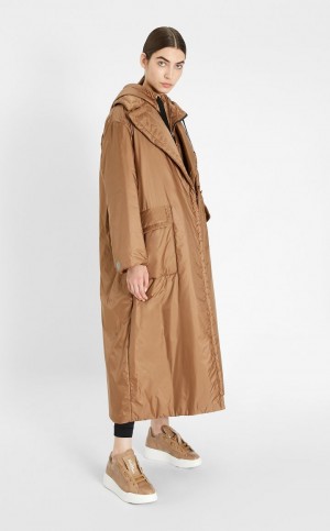 Padded Max Mara Travel Jacket In Agua-resistant Technical Lona Cafes | MMR594009