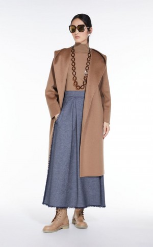 Saias Max Mara Denim-look Algodão Azul Marinho | MMR593719