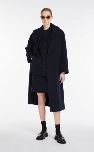 Saias Max Mara Lã Bodycon Azul Marinho | MMR593699