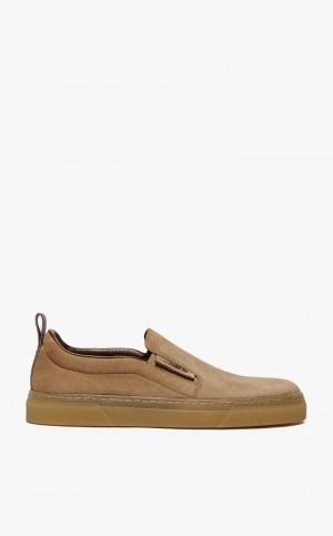 Sapatilhas Max Mara Camurça Slip-ons Mostarda | MMR594214