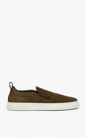 Sapatilhas Max Mara Camurça Slip-ons Verdes Escuro | MMR594207