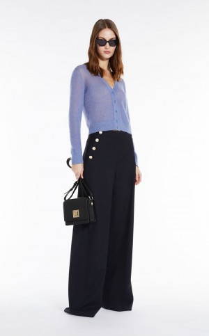 Terno Max Mara Lã Blend Palazzo Azul Marinho | MMR593522